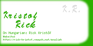 kristof rick business card
